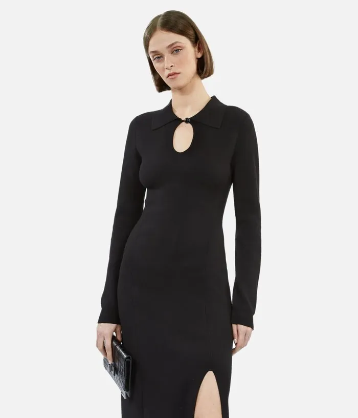 Women Long Black Knit Dress THE KOOPLES Dresses and Jumpsuits