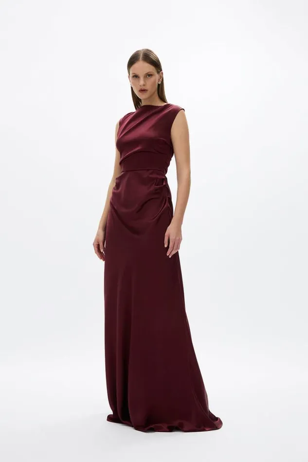 Women Long Sleeve Dresses Rachel Gilbert Mabel Gown Merlot