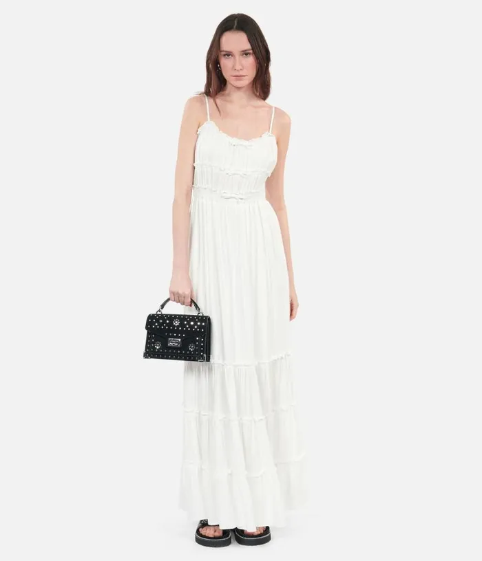 Women Long White Dress With Bows THE KOOPLES Dresses and Jumpsuits