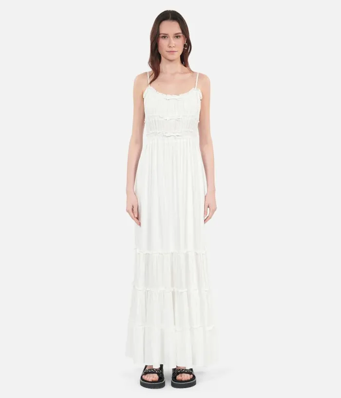 Women Long White Dress With Bows THE KOOPLES Dresses and Jumpsuits