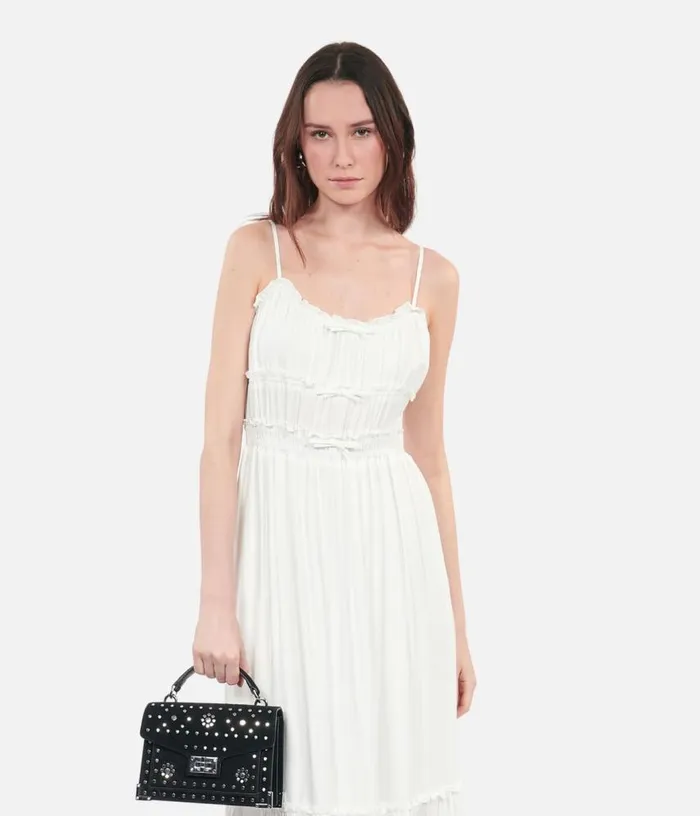 Women Long White Dress With Bows THE KOOPLES Dresses and Jumpsuits