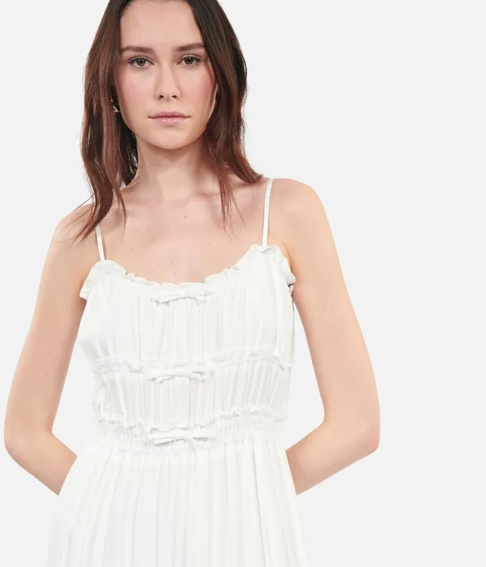 Women Long White Dress With Bows THE KOOPLES Dresses and Jumpsuits