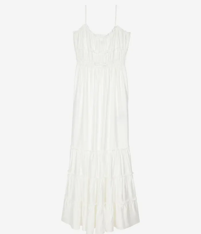 Women Long White Dress With Bows THE KOOPLES Dresses and Jumpsuits