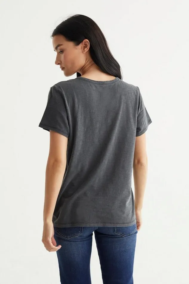 Women Lucky Brand All Tops Classic Crew Jet Black