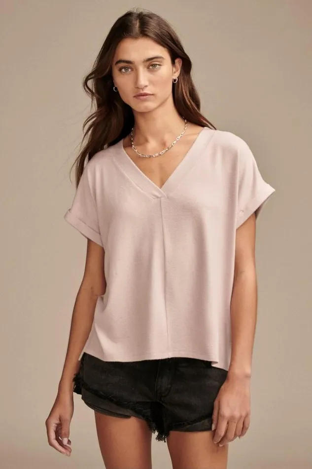 Women Lucky Brand All Tops Cloud Jersey V Neck Tee Fawn