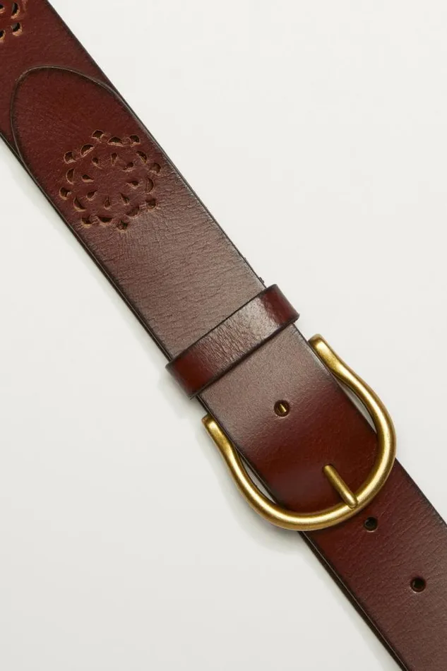Women Lucky Brand Belts Blossom Cut Out Leather Belt Dark Brown Women Lucky Brand Belts Blossom Cut Out Leather Belt Dark Brown