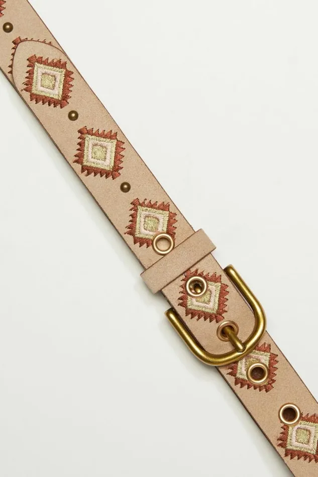 Women Lucky Brand Belts Desert Embroidered Belt Grey Women Lucky Brand Belts Desert Embroidered Belt Grey
