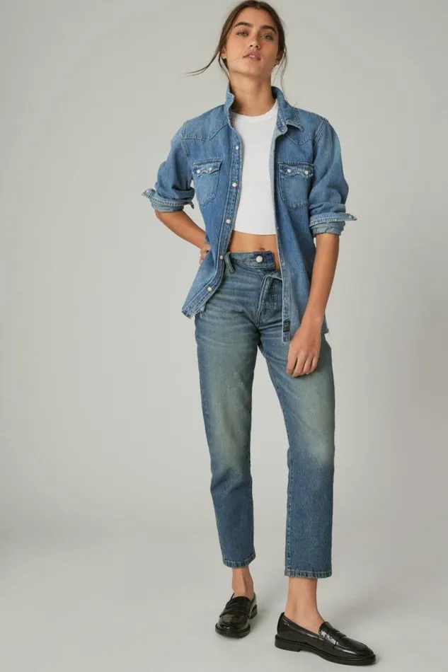 Women Lucky Brand Blouses Authentic Heritage Shirt American Dream