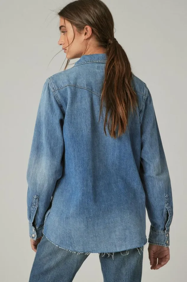 Women Lucky Brand Blouses Authentic Heritage Shirt American Dream