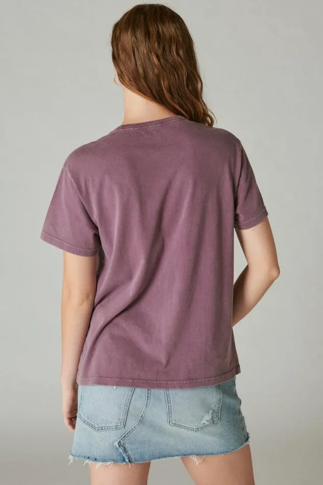 Women Lucky Brand Graphic Tees Harmony Hamsa Berry Conserve