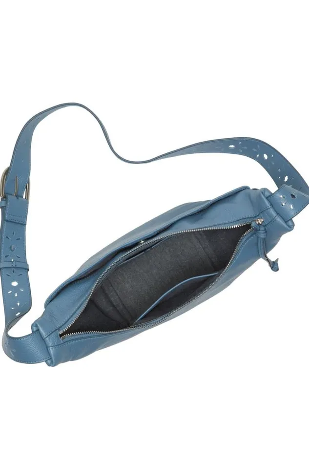 Women Lucky Brand Handbags Lara Leather Crossbody Open Blueturquoise