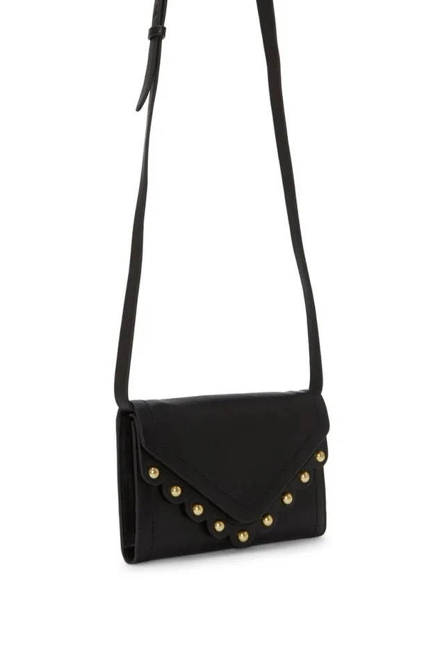 Women Lucky Brand Handbags Ruth Scalloped Crossbody Bag Black