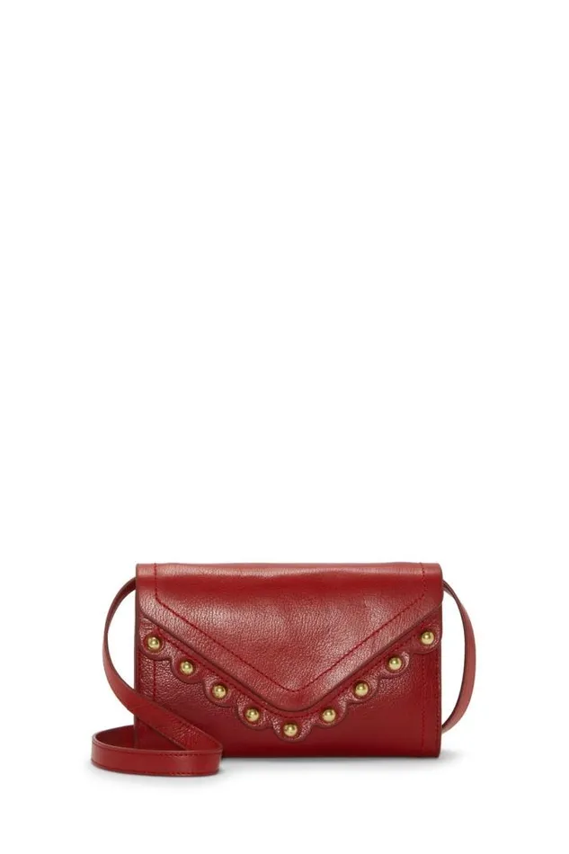 Women Lucky Brand Handbags Ruth Scalloped Crossbody Bag Dark Red