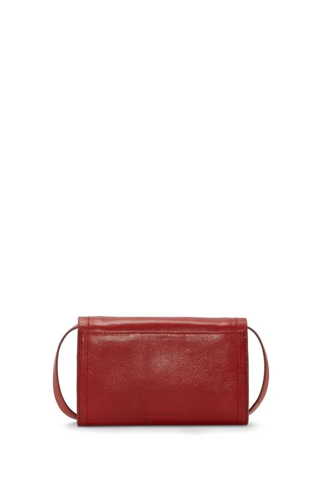 Women Lucky Brand Handbags Ruth Scalloped Crossbody Bag Dark Red