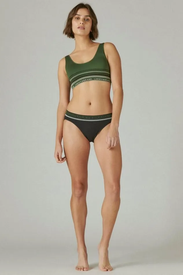 Women Lucky Brand Intimates and Sleepwear 3 Pack Lucky Basic Bra Dark Green