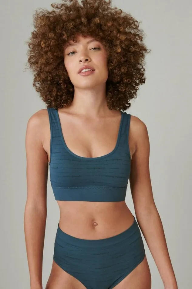 Women Lucky Brand Intimates and Sleepwear Seamless Comfort 2pk Bra Varsity Navy