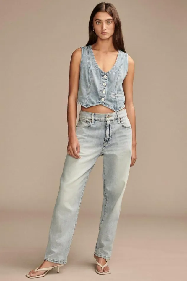 Women Lucky Brand Jackets and Outerwear Denim Vest Class Act