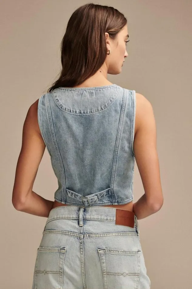 Women Lucky Brand Jackets and Outerwear Denim Vest Class Act