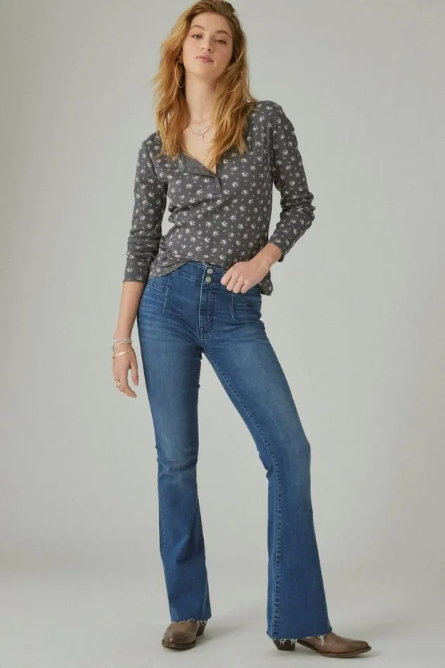 Women Lucky Brand Jeans High Rise Stevie Flare Confidence Club