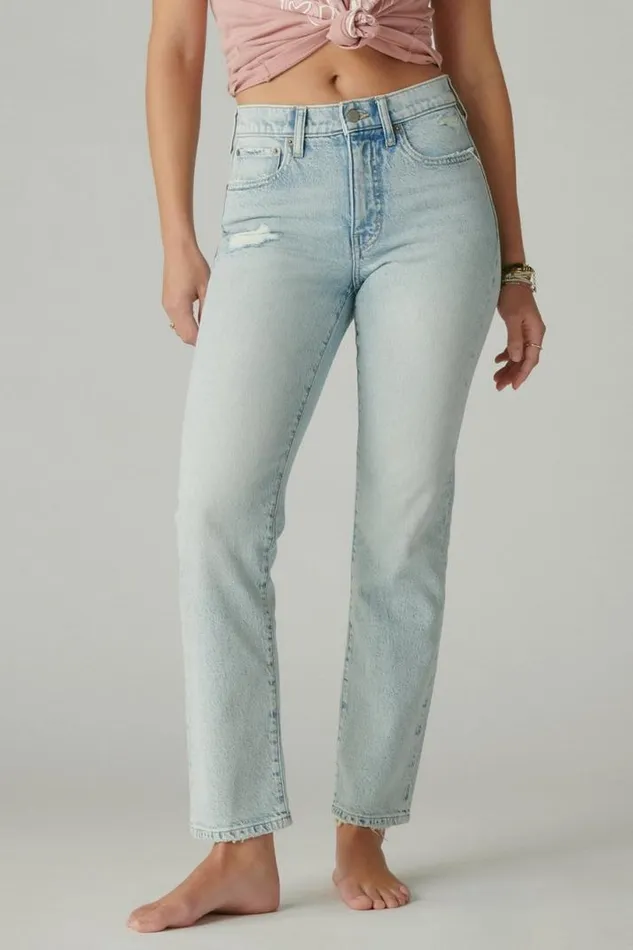 Women Lucky Brand Jeans High Rise Zoe Straight Heaven Falls