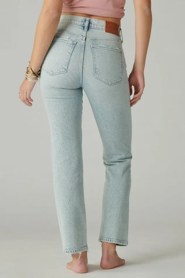 Women Lucky Brand Jeans High Rise Zoe Straight Heaven Falls