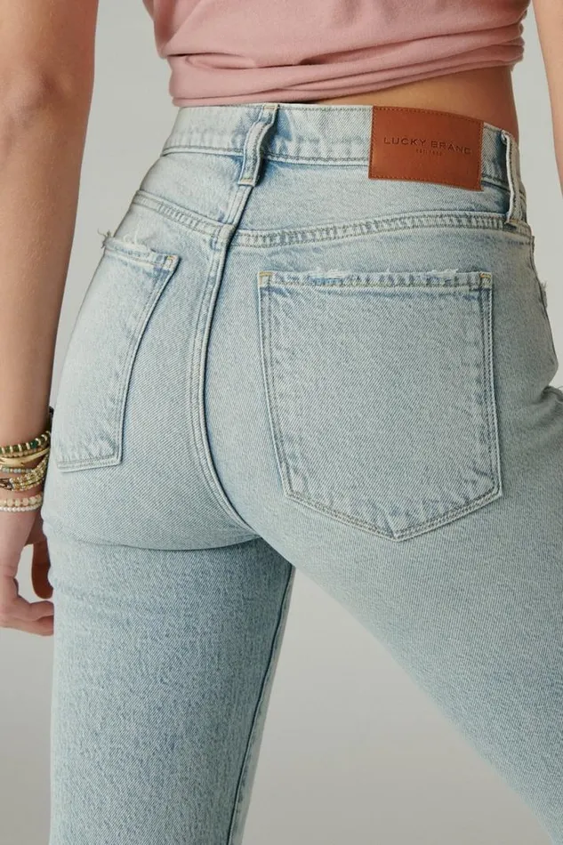 Women Lucky Brand Jeans High Rise Zoe Straight Heaven Falls