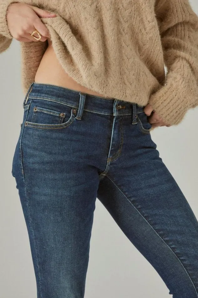 Women Lucky Brand Jeans Low Rise Lizzie Skinny Deep Sea