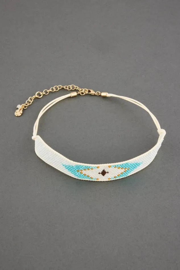 Women Lucky Brand Jewelry Beaded Choker Necklace Gold