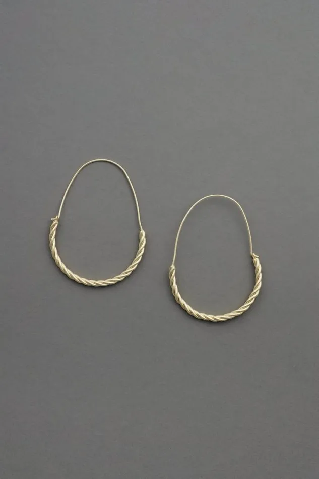 Women Lucky Brand Jewelry Braided Hoop Earring Gold