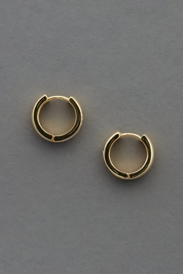 Women Lucky Brand Jewelry Flower Hinge Hoop Gold