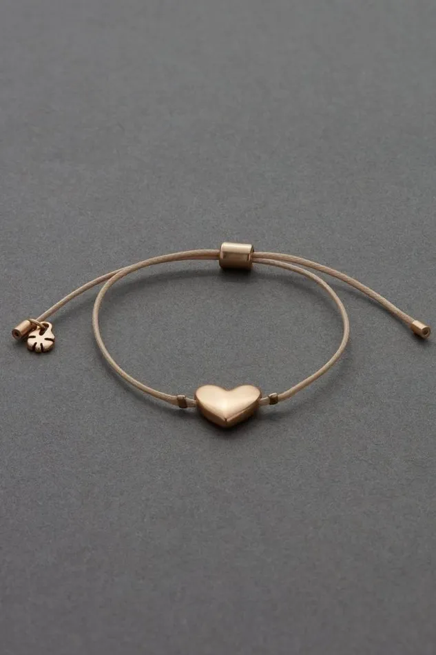 Women Lucky Brand Jewelry Heart Bracelet Gold
