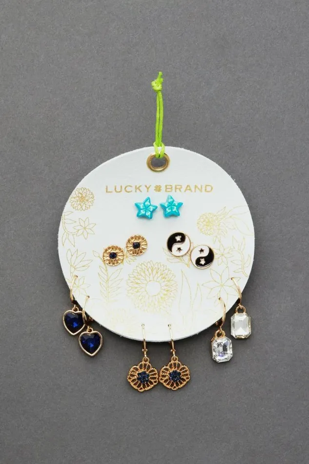 Women Lucky Brand Jewelry Nostalgia Earring Set Two Tone