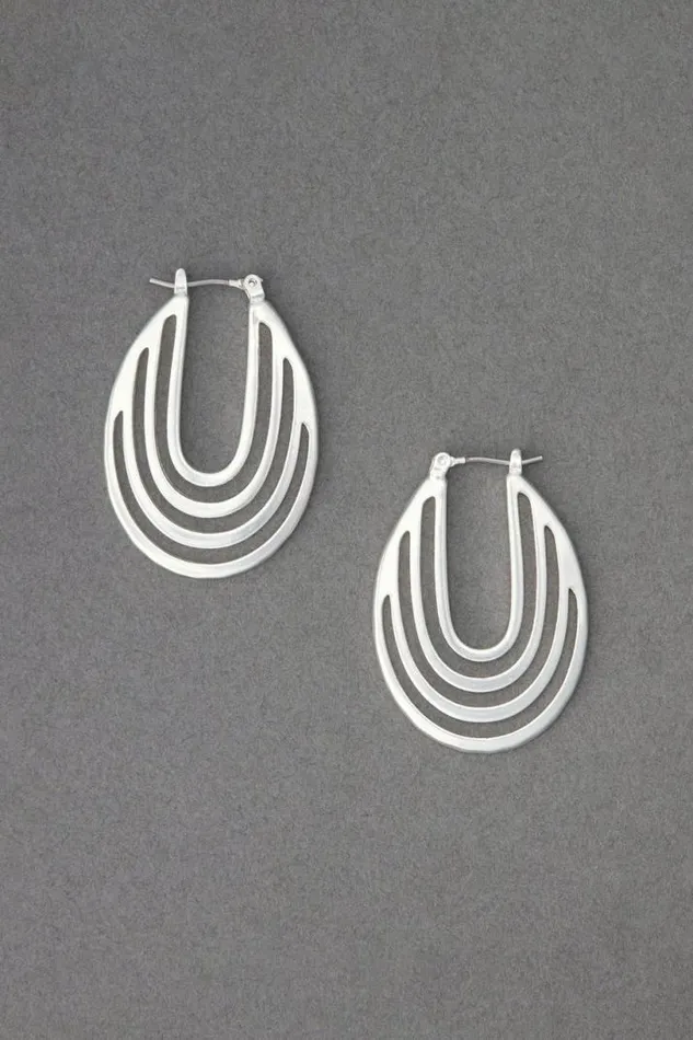 Women Lucky Brand Jewelry Openwork Hoop Silver
