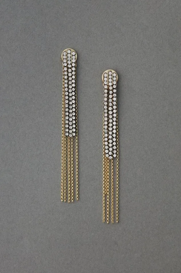 Women Lucky Brand Jewelry Sparkle Drama Earring Two Tone
