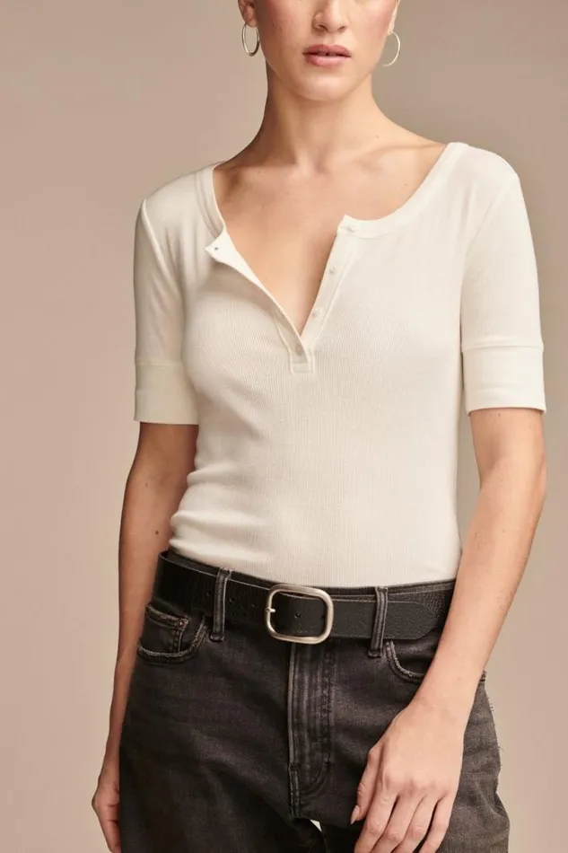 Women Lucky Brand Knit Tops Ribbed Henley Tee Women Lucky Brand Knit Tops Ribbed Henley Tee