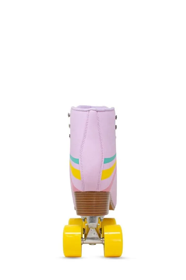 Women Lucky Brand Roller Skates Retro Stripes Quad Roller Skate Lilac