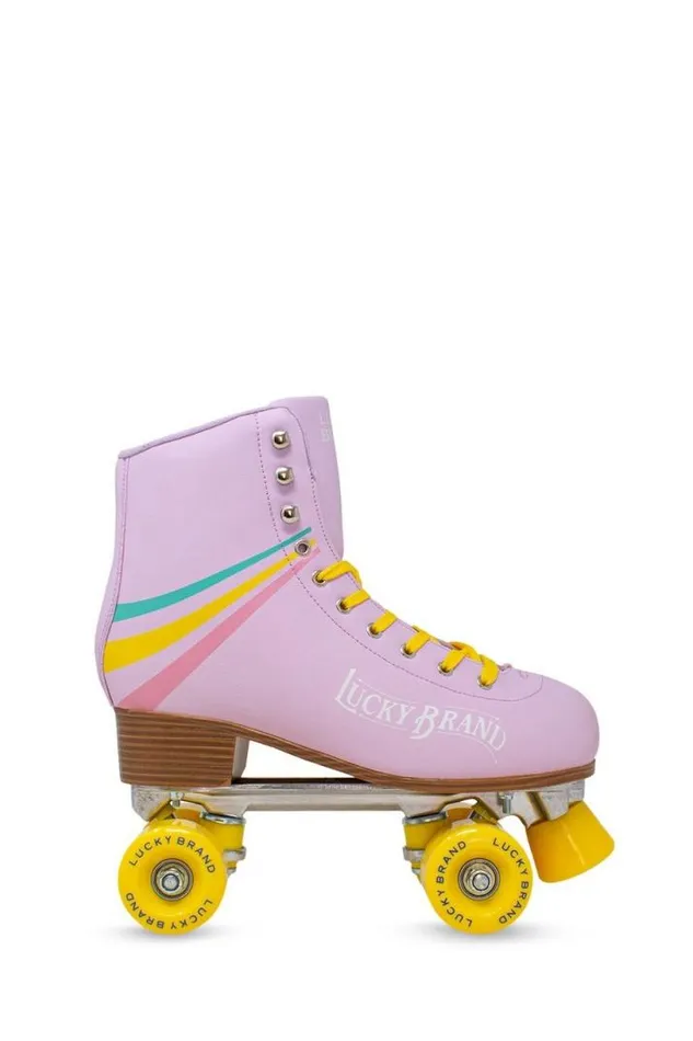 Women Lucky Brand Roller Skates Retro Stripes Quad Roller Skate Lilac