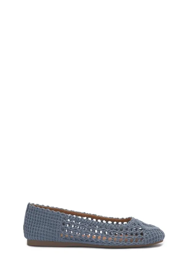 Women Lucky Brand Shoes Avelly Macrame Flat Open Blueturquoise