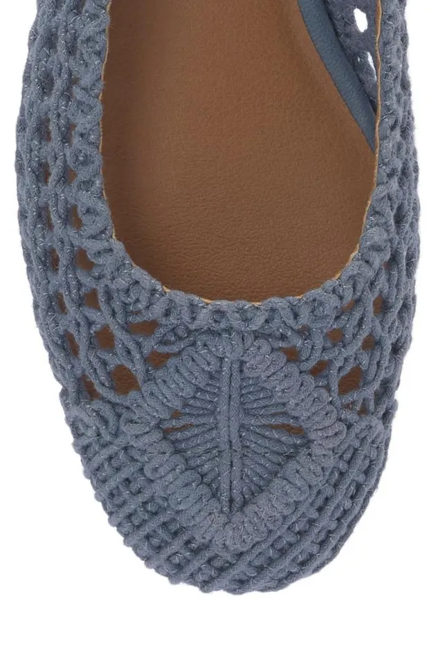 Women Lucky Brand Shoes Avelly Macrame Flat Open Blueturquoise