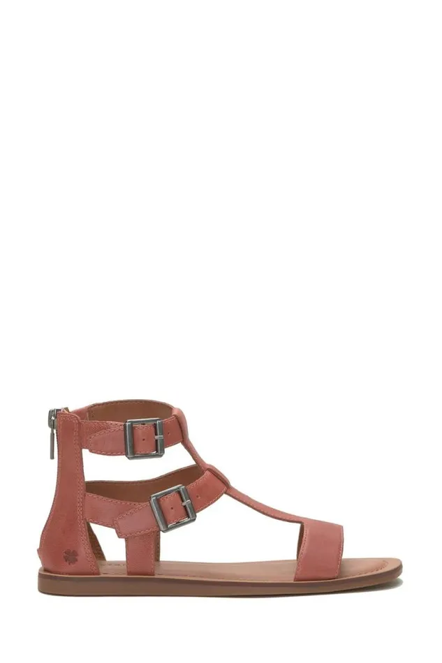Women Lucky Brand Shoes Brelin Buckle Sandal Menium Light Red