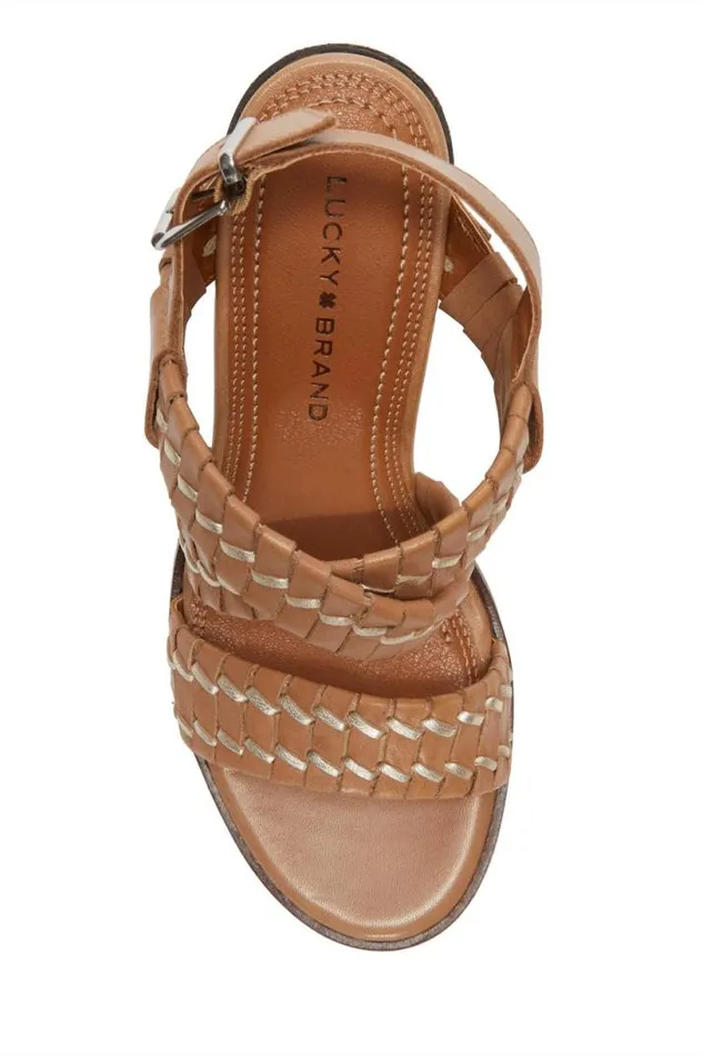 Women Lucky Brand Shoes Dabene Heel Medium Dark Beige