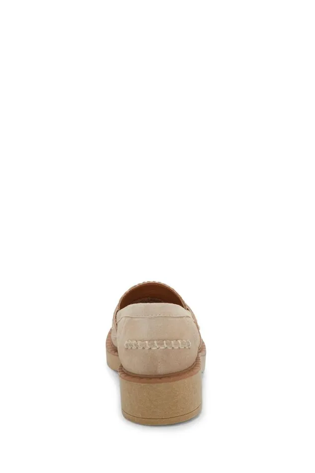 Women Lucky Brand Shoes Larissah Suede Loafer Light Beige