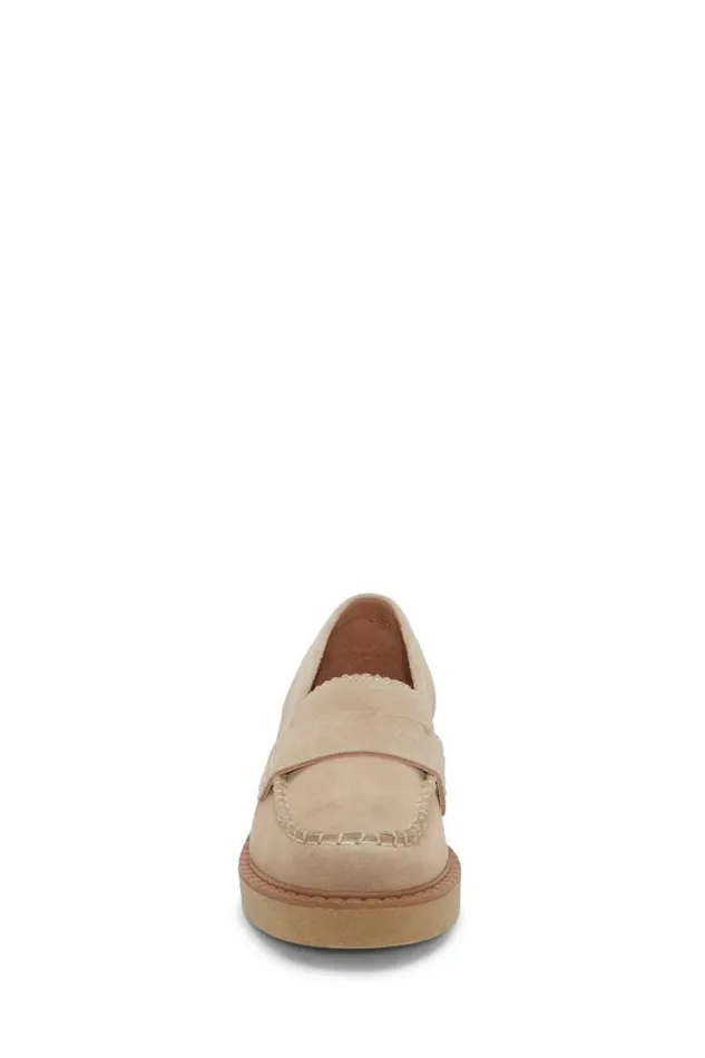 Women Lucky Brand Shoes Larissah Suede Loafer Light Beige