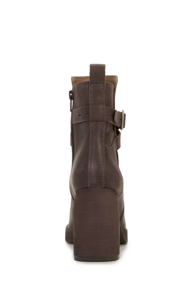 Women Lucky Brand Shoes Natesa Highheel Bootie Open Brownrust