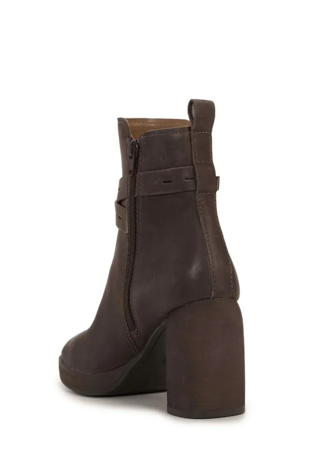 Women Lucky Brand Shoes Natesa Highheel Bootie Open Brownrust