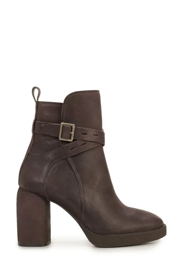 Women Lucky Brand Shoes Natesa Highheel Bootie Open Brownrust