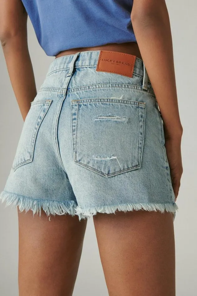 Women Lucky Brand Shorts High Rise Mom Short Sunbeam