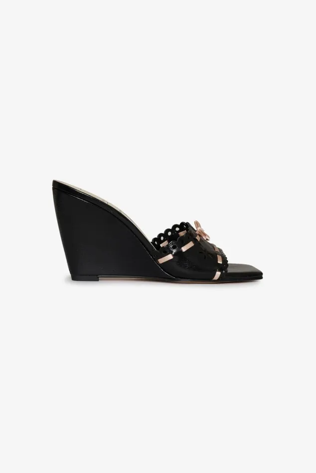 Women Madalie Wedge Heels Black For Love and Lemons Shoes
