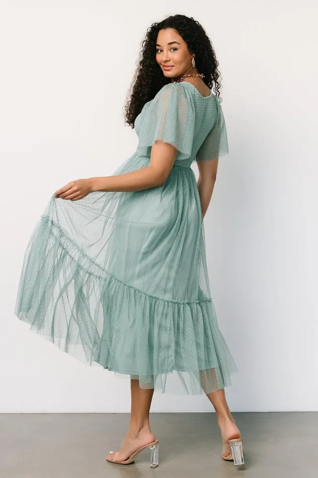 Women Martha Smocked Tulle Dress Eucalyptus Baltic Born Tulle Styles Women Martha Smocked Tulle Dress Eucalyptus Baltic Born Tulle Styles