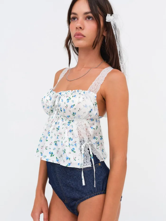 Women Mary Rose Top Blue For Love and Lemons Tops Women Mary Rose Top Blue For Love and Lemons Tops